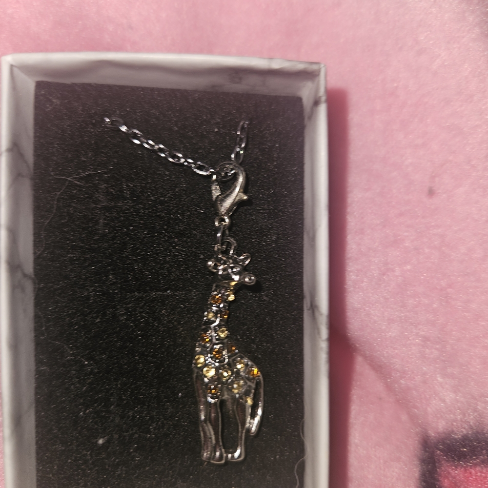 Elegant Silver Giraffe Pendant Necklace